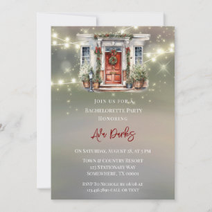 Invitation Green Red Berry Décor Porte Lite Bachelorette Part