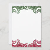 Invitation Green & Red Lace Élégante Fiesta 30e anniversaire (Dos)