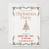 Invitation Green Red Modern Christmas (Devant)