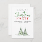 Invitation Green Red Modern Christmas (Devant / Derrière)