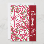 Invitation Green & Red Snowflake Fête Noël moderne (Devant)