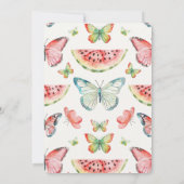 Invitation Green Red Watermelon Blue Butterflies Birthday (Dos)