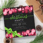Invitation Green Red Winter Wonderland Company Xmas Ruban<br><div class="desc">Elégante société formelle et entreprise Noël / Cocktail / Dîner Invitation modèle avec Green & Red Snowflakes et les lumières de Noël. Impressionnez vos amis et collègues avec ce design sophistiqué et élégant d'invitation.</div>