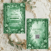 Invitation Green Rococo Garden Grand Baroque Opulence Wedding