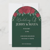 Invitation Green Romantic Couple Personalized Wedding  (Dos)
