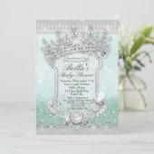 Invitation Green Royal Bling Parties scintillant Bébé Douche (Debout devant)