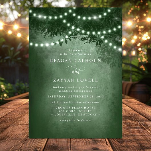 Invitation Green Rustic Dreamtree Mariage de voyants de chaîn
