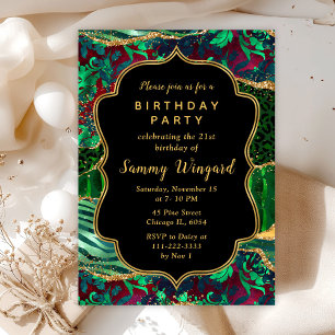 Invitation Green Safari Agate Anniversaire