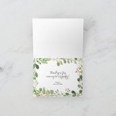 Invitation Green Safari Animal Folded ThankYou Card (Intérieur)