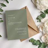 Invitation Green Sage Minimaliste Mariage élégant