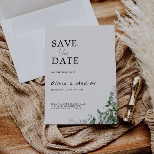Invitation Green Save The Date Mariage