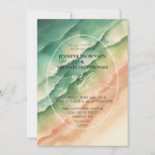 Invitation Green Sea Ocean Beach Eté Aquarelle Mariage (Devant)
