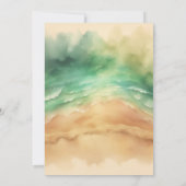 Invitation Green Sea Ocean Beach Eté Aquarelle Mariage (Dos)