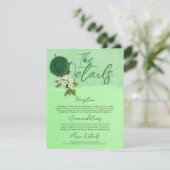 Invitation Green Seal Wedding Details Card (Debout devant)