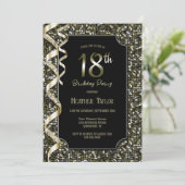 Invitation Green Sequins 18e fête d'anniversaire (Debout devant)