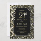 Invitation Green Sequins 21e fête d'anniversaire (Devant)