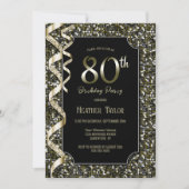 Invitation Green Sequins 80e fête d'anniversaire (Devant)