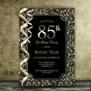 Invitation Green Sequins 85e fête d'anniversaire