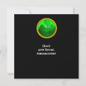 INVITATION GREEN SHAMROCK GEMSTONE, FÊTE DE LA JOURNÉE DE ST  (Dos)
