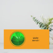 INVITATION GREEN SHAMROCK GEMSTONE, FÊTE DE LA JOURNÉE DE ST  (Debout devant)