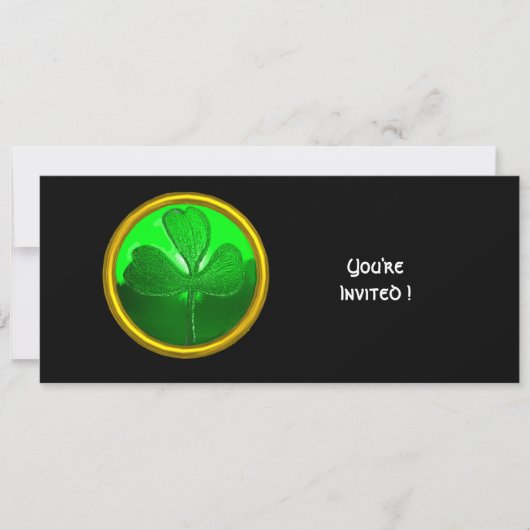 INVITATION GREEN SHAMROCK GEMSTONE, FÊTE DE LA JOURNÉE DE ST  (Devant)