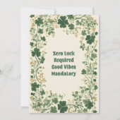 Invitation Green Shamrock Vines Funky Saint Patrick's Party  (Dos)