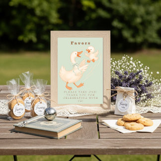 Invitation Green Silly Goose Favor Table Sign 
