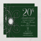 Invitation Green & Silver Diamond 20 20ème anniversaire (Devant / Derrière)