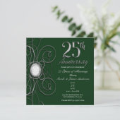 Invitation Green & Silver Diamond 25 25e anniversaire (Debout devant)