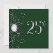 Invitation Green & Silver Diamond 25 25e anniversaire (Dos)