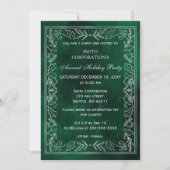 Invitation Green Silver Elegant Corporate Holiday Party (Devant)