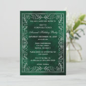 Invitation Green Silver Elegant Corporate Holiday Party (Debout devant)