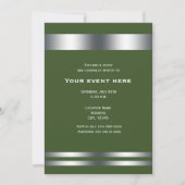 Invitation Green & Silver Elegant Dinner Party Event (Devant)