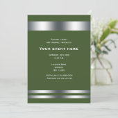 Invitation Green & Silver Elegant Dinner Party Event (Debout devant)