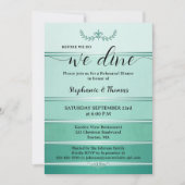 Invitation Green Silver Striped Tone on Tone Rehearsal Dinner (Devant)