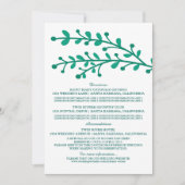 Invitation Green Simple Foliage Information du Mariage (Devant)