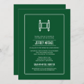 Invitation Green Simple Torah Bar Mitzvah (Devant / Derrière)