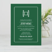 Invitation Green Simple Torah Bar Mitzvah (Debout devant)