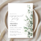 Invitation Green Snow Eucalyptus Winter Engagement Party