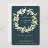 Invitation Green Snowberry+Eucalyptus Wreath Fête (Devant)