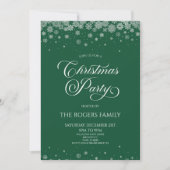 Invitation Green Snowflake Winter Christmas Party (Devant)