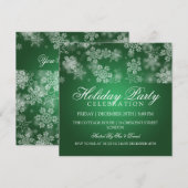 Invitation Green Snowflakes (Devant / Derrière)