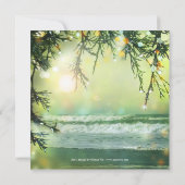 Invitation Green Sparkling Lights Beach Fête des mariées Invi (Dos)