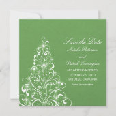 Invitation Green Sparkly Holiday Tree Save the Date Invitatio (Devant)