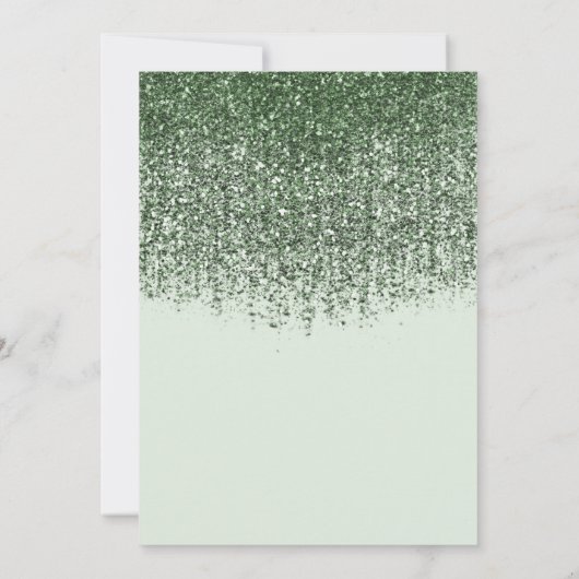 Invitation Green Sparkly Parties scintillant Sweet 16 fête d' (Dos)