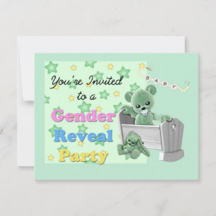Invitation Green Stars Genre Revela Party