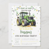 Invitation Green Start Up Your Tractor Anniversaire (Devant)