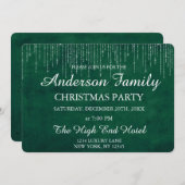 Invitation Green String Light fête de Noël annuelle (Devant / Derrière)