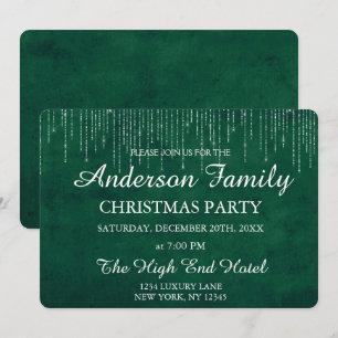 Invitation Green String Light fête de Noël annuelle