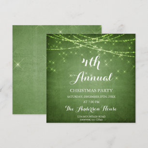 Invitation Green String Light fête de Noël annuelle
